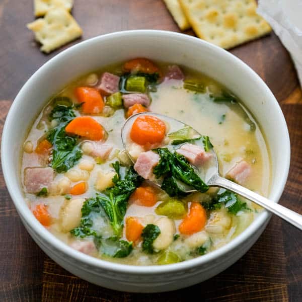 Ham, Kale and Great Northern Bean Soup