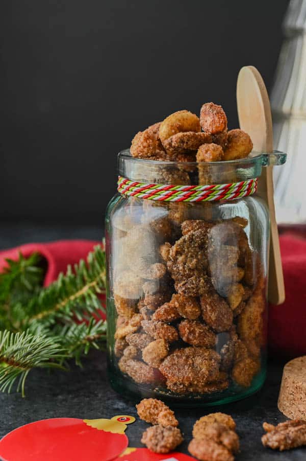 Food Gift Ideas - Christmas Nuts in a Festive jar.