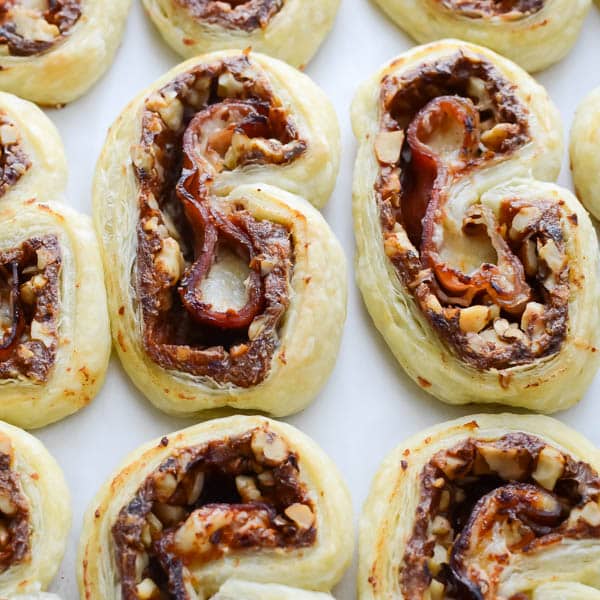 Closeup of Prosciutto and Date Palmiers