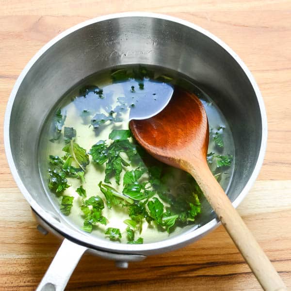 Mint steeping in simple syrup