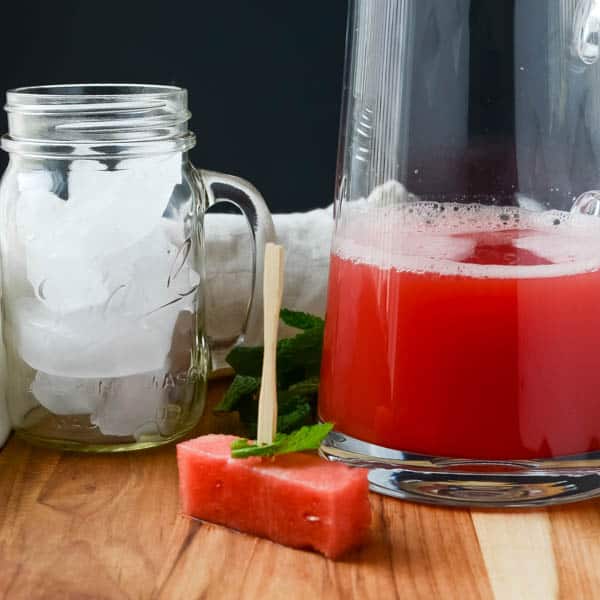 making Watermelon-Mint Agua Fresca