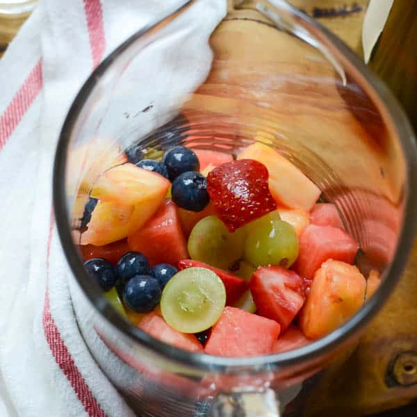 fruit in a pitcher.