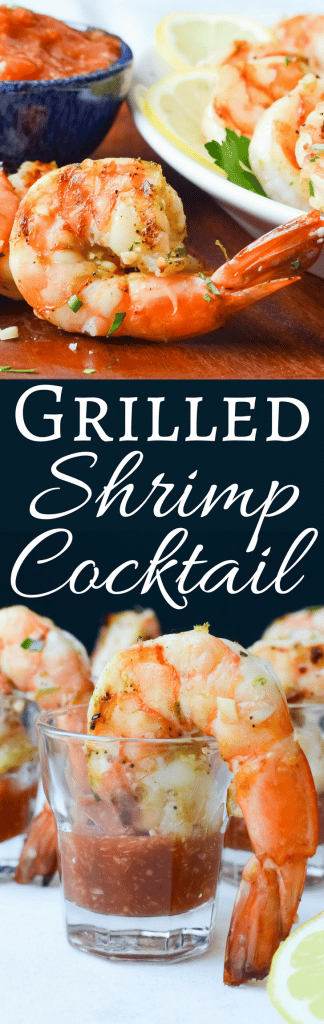 Need an easy shrimp recipe? This Grilled Shrimp Cocktail with homemade cocktail sauce has just a few ingredients and is ready in minutes. Great for entertaining!