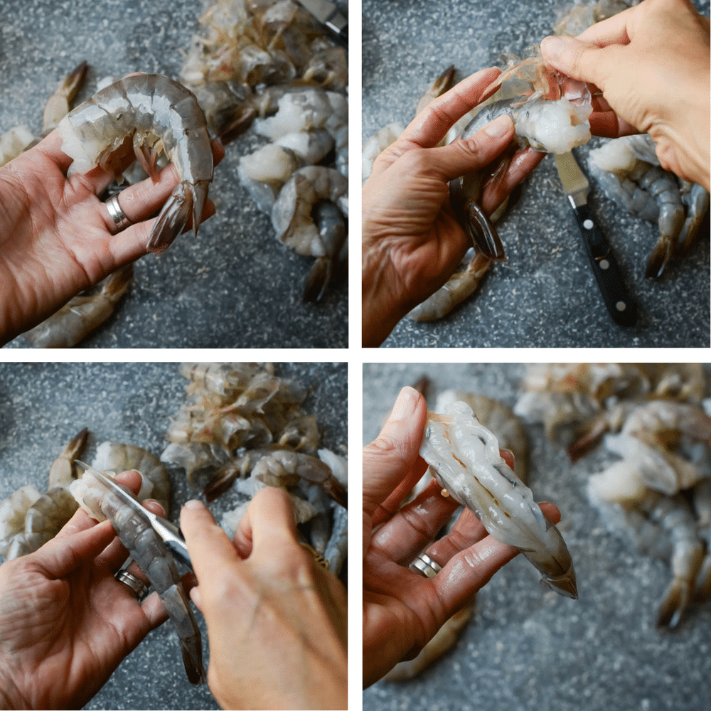 How to devein shrimp, step by step.