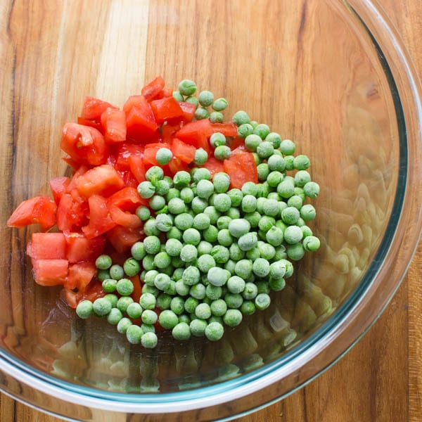 peas and tomatoes