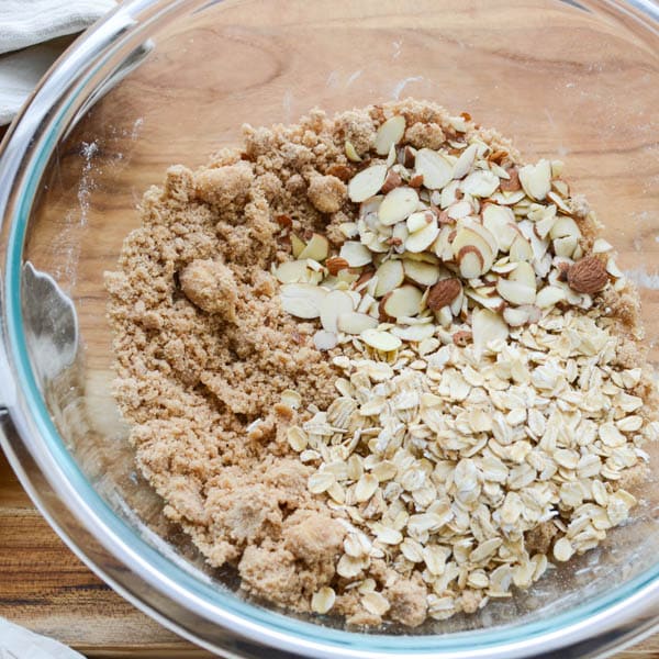 oats and almonds added to crumble.