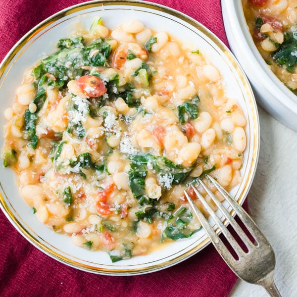 Braised Kale with White Beans and Tomato