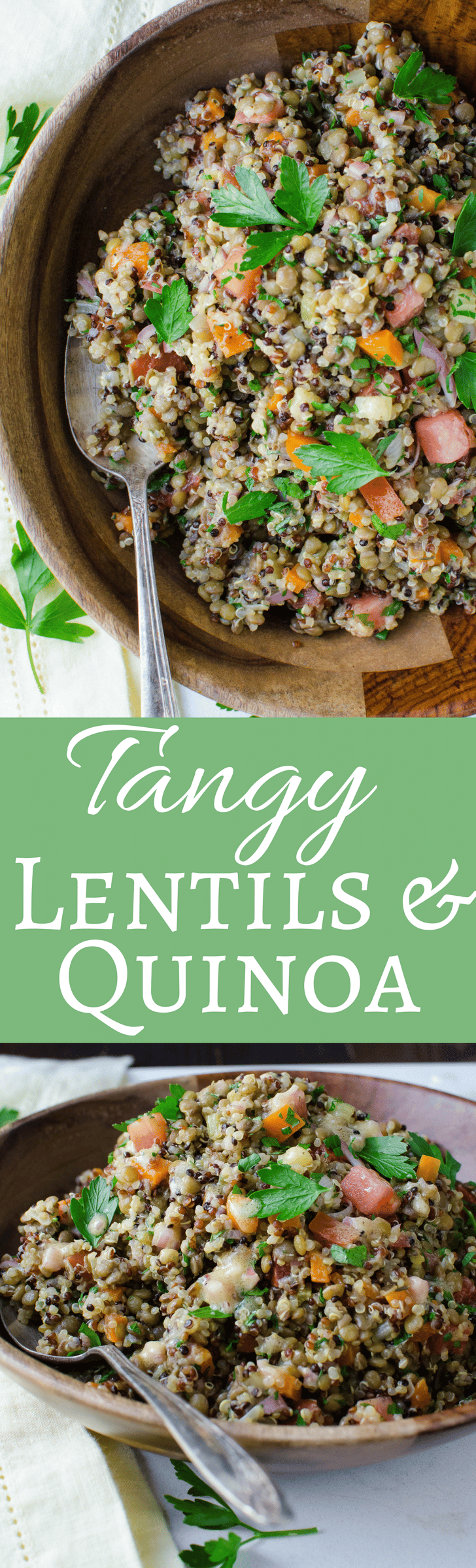  For healthy comfort food try this easy recipe - Tangy Lentils & Quinoa w/shallot-dijon dressing! Great next to grilled chicken or steak!