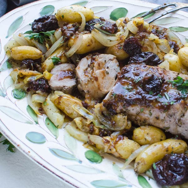 Sliced Pork Tenderloin with Port and Dried Plums