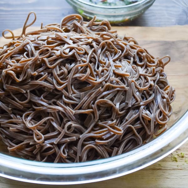 soba noodles in a bowl