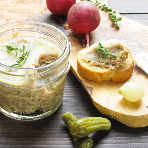 Pork Rillettes with pickles and onions