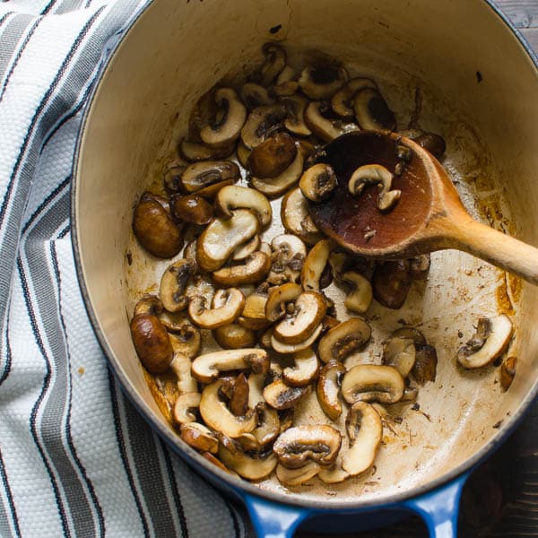 mushrooms in a pot