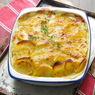 Creamy Scalloped Potatoes with Thyme - Garlic & Zest