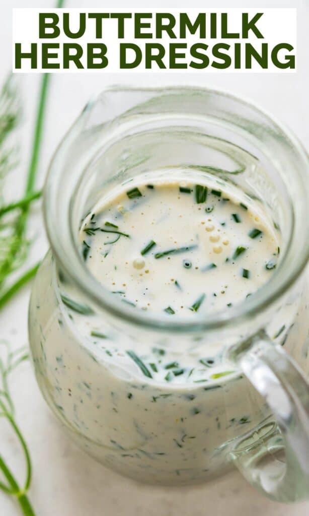A pin of the Buttermilk Herb Dressing to save for later.