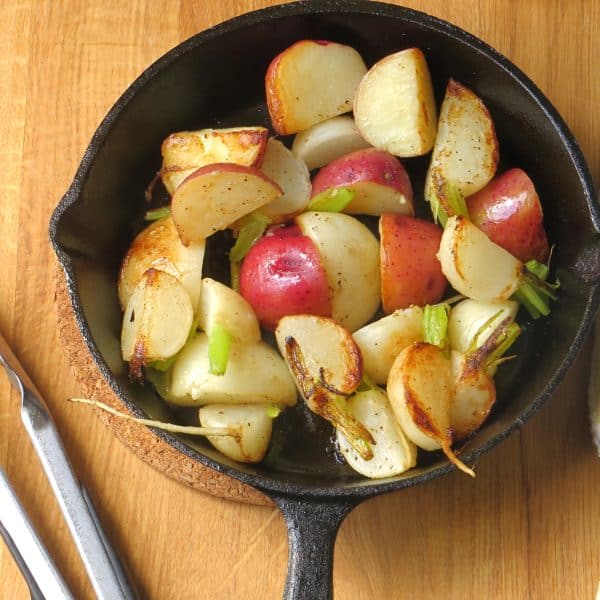turnips, potatoes and greens