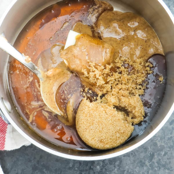 binding agents in a pot.