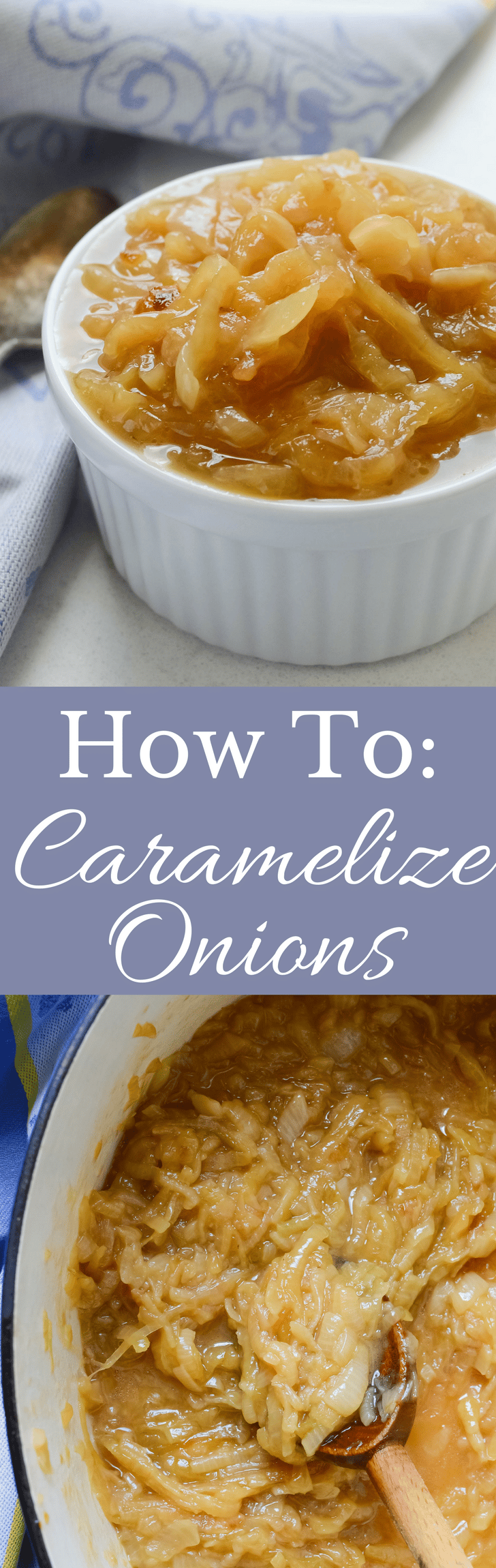 This easy recipe gives step by step instructions on How To Caramelize Onions and different ways to use them! They're sweet and delicious - naturally vegan and gluten free!