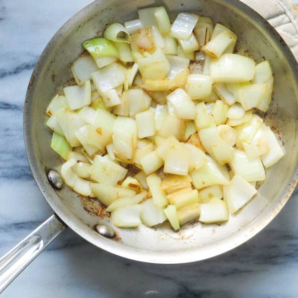 onions in a pan