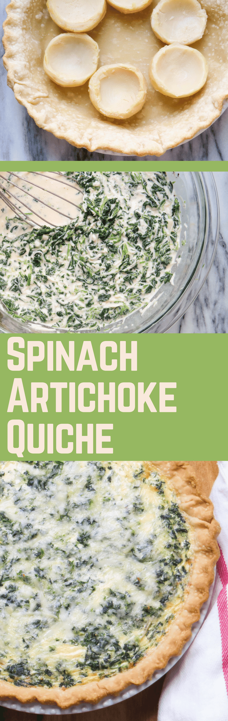 Spinach Artichoke Quiche | Garlic & Zest