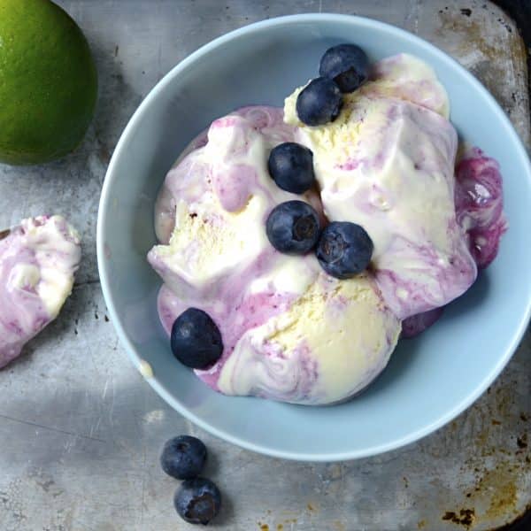 Blueberry Swirl Key Lime Ice Cream