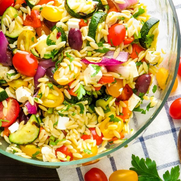 Grilled Greek Orzo Salad