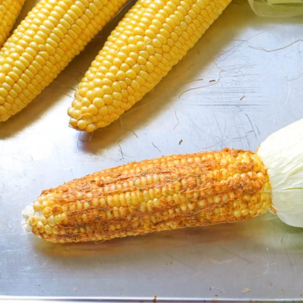 corn slathered with compound butter.