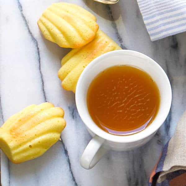 Coconut Madeleines with a cup of tea