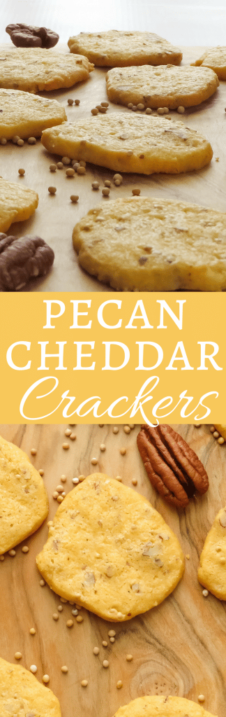 An easy recipe for cheesy, flaky crackers that are assembled in the food processor and can be made ahead. Tastes like a grown up Cheez-It!