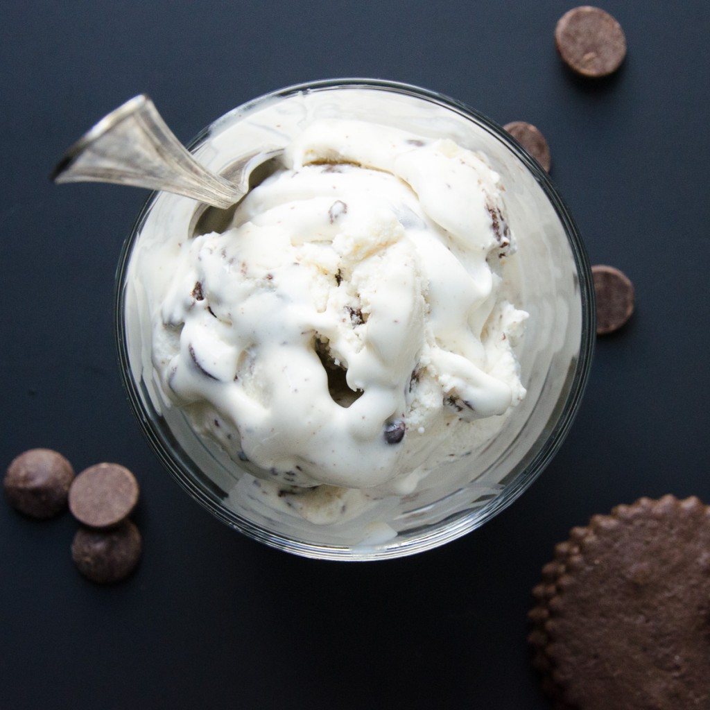 Cool Mint Cookie Chip Ice Cream with cookies and chips