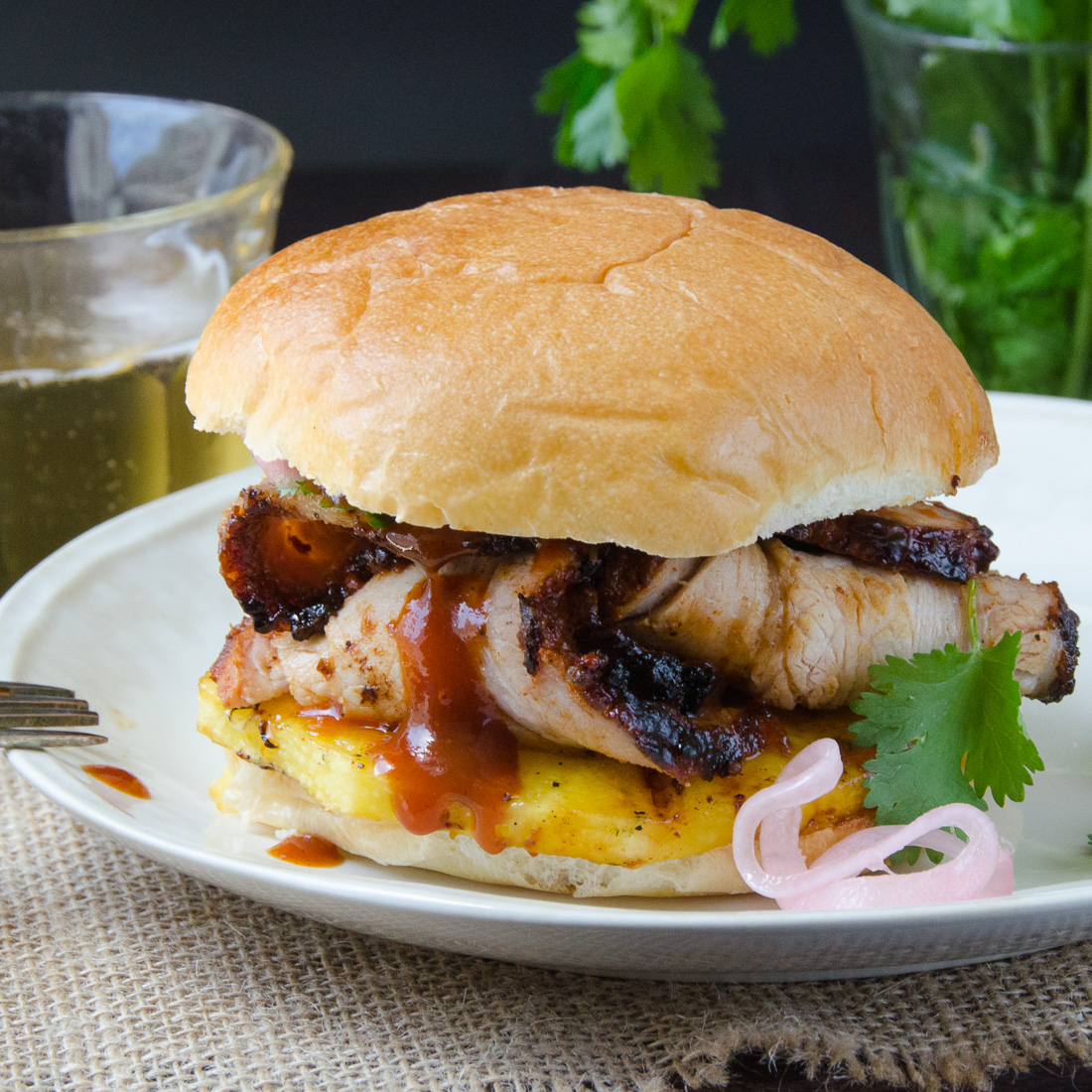 Tangy Barbecued Pork Sandwiches on a plate