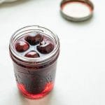 boozy cherries in a jar.
