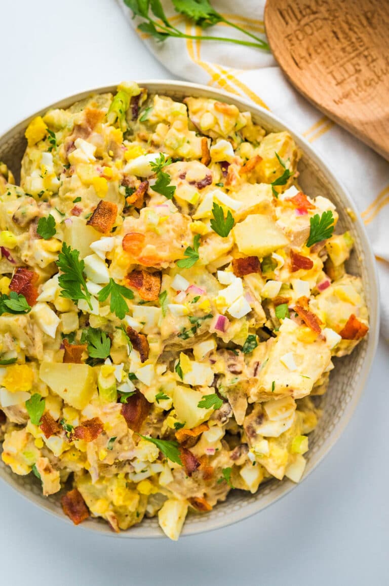 Loaded Potato Salad with Bacon and Egg