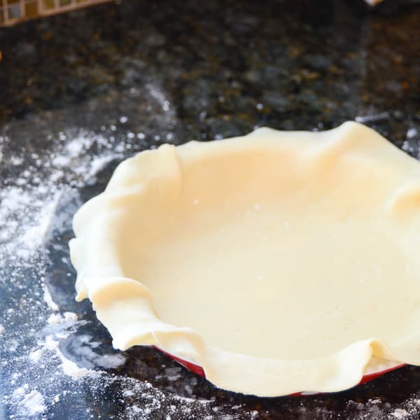 pie crust in a pie plate.