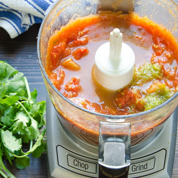 salsa in food processor.
