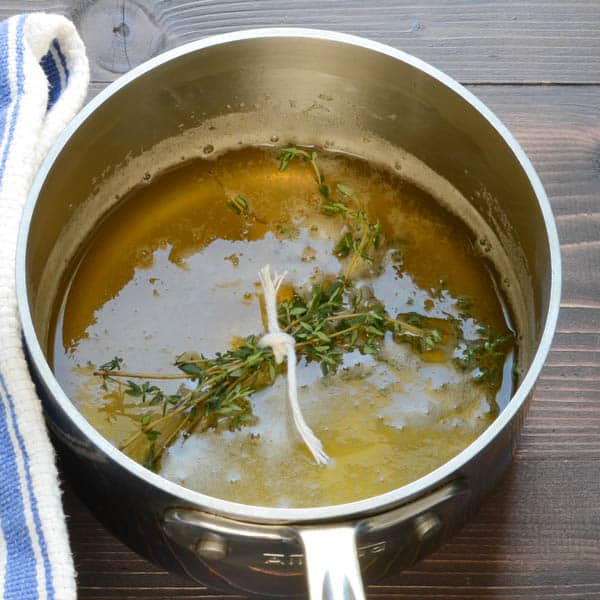 adding thyme to syrup