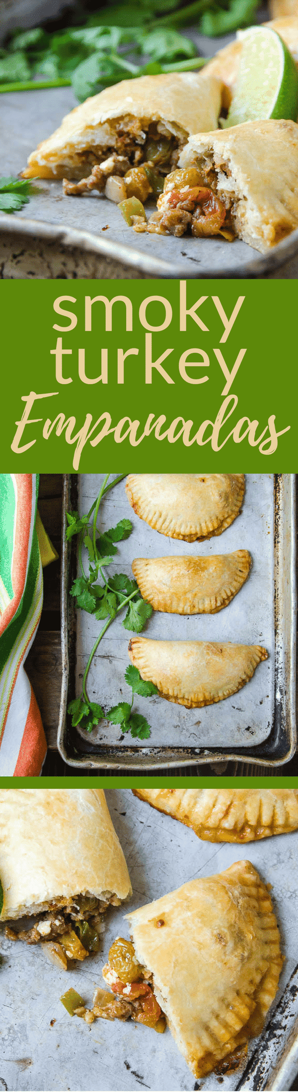 This Smoky Turkey Empanadas recipe is a great hand-held snack, perfect for tailgating. Make your own pastry or buy prepared empanada crusts in the freezer section. #empanada #handpie #meatpie #turkey #superbowlsnacks #tailgatingfood #tailgatingsnacks #groundturkey #pastry #empanadasrecipe #empanadarecipe #