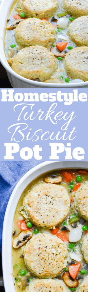 Use leftover turkey or chicken in this easy recipe for Turkey and Pepper-Biscuit Pot Pie. It's the ultimate comfort food!
