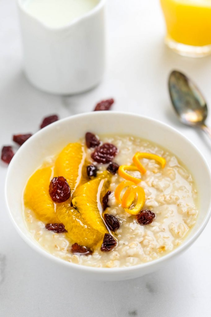 orange cranberry topped oatmeal.