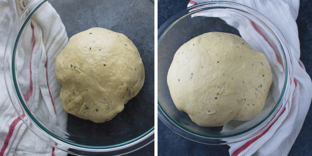 rising dough for easy homemade yeast rolls