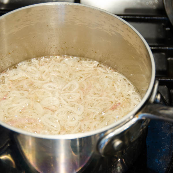 Frying Shallots.