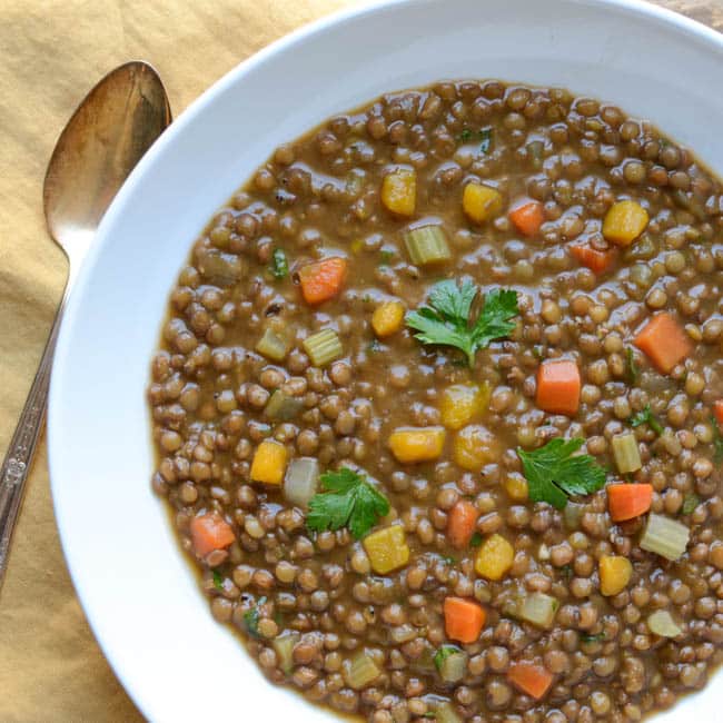 hearty lentil butternut soup | Garlic + Zest