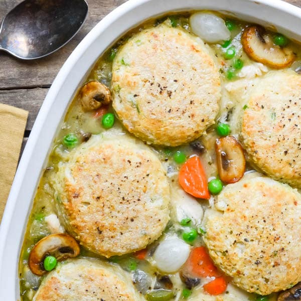 Baked Turkey and Pepper-Biscuit Pot Pie