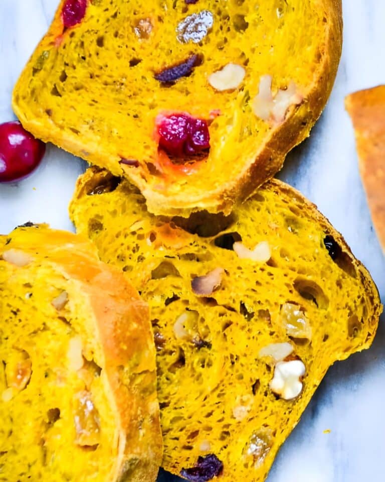 Nutty Pumpkin Cranberry Bread with Yeast