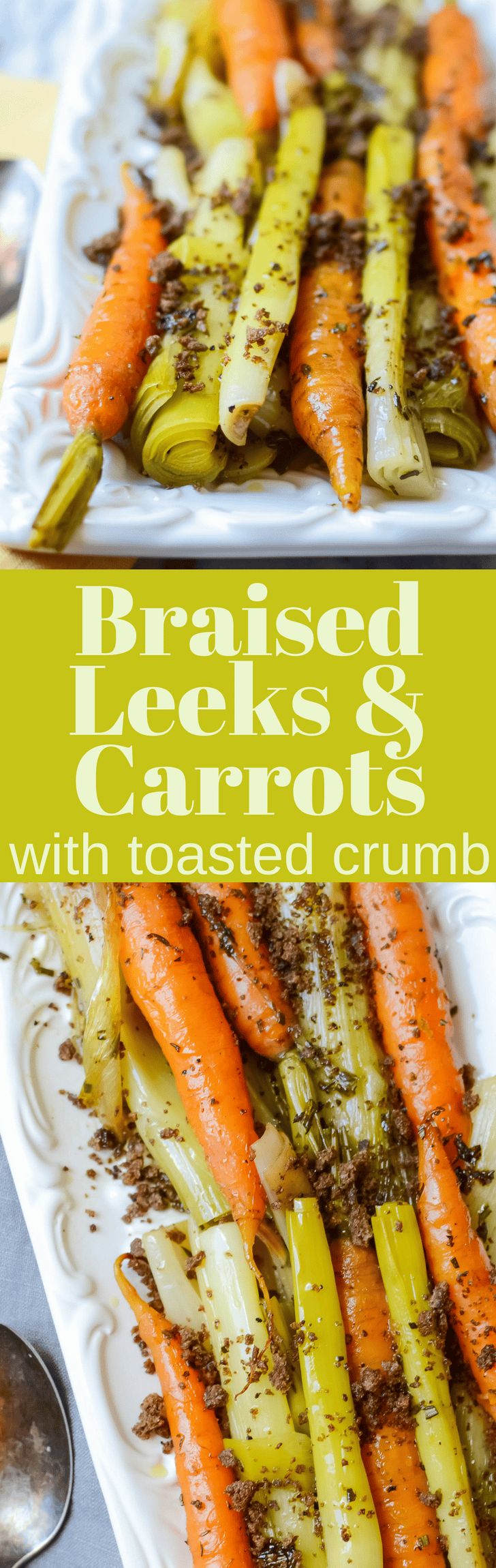 Need a healthy vegetarian side dish recipe? Braised Leeks and Carrots with Toasted Crumb is a simple way to amplify the vegetable's natural flavors.