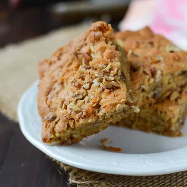 coconut pecan blondies | Garlic + Zest