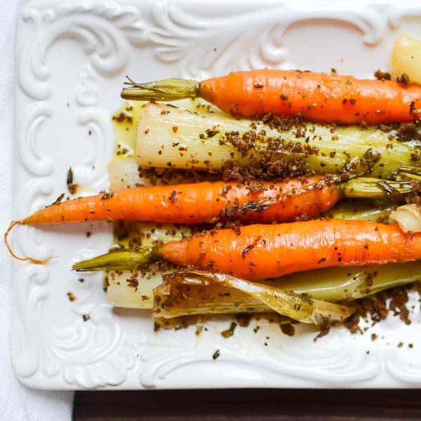 Braised Leeks and Carrots with Toasted Crumb