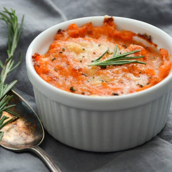 Twice Baked Sweet Potato Gratin