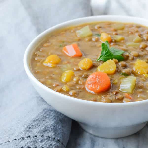 hearty lentil butternut soup | Garlic + Zest