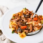 a bowl of pork ragu pappardelle.