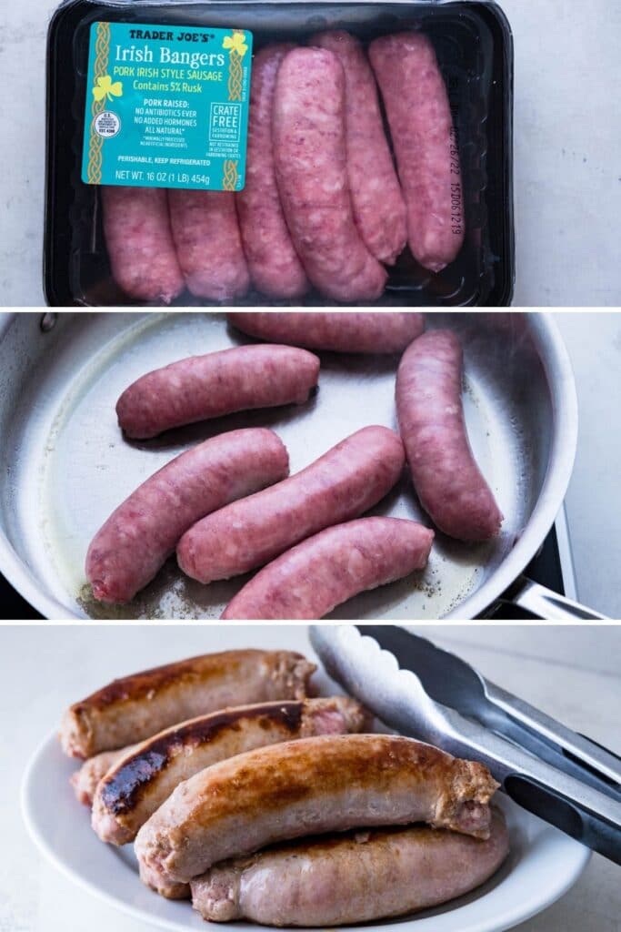 Irish banger sausages and how to cook them. 